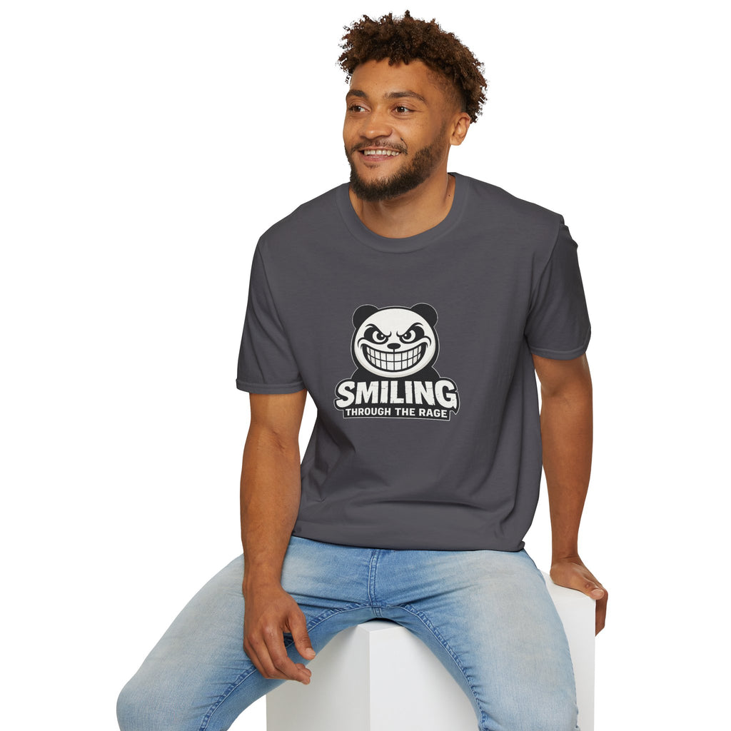 "Smiling Through The Rage" Fierce Grinning Panda T-Shirt