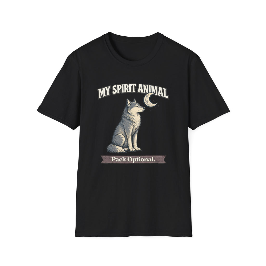 "My Spirit Animal: Wolf (Pack Optional)" T-Shirt