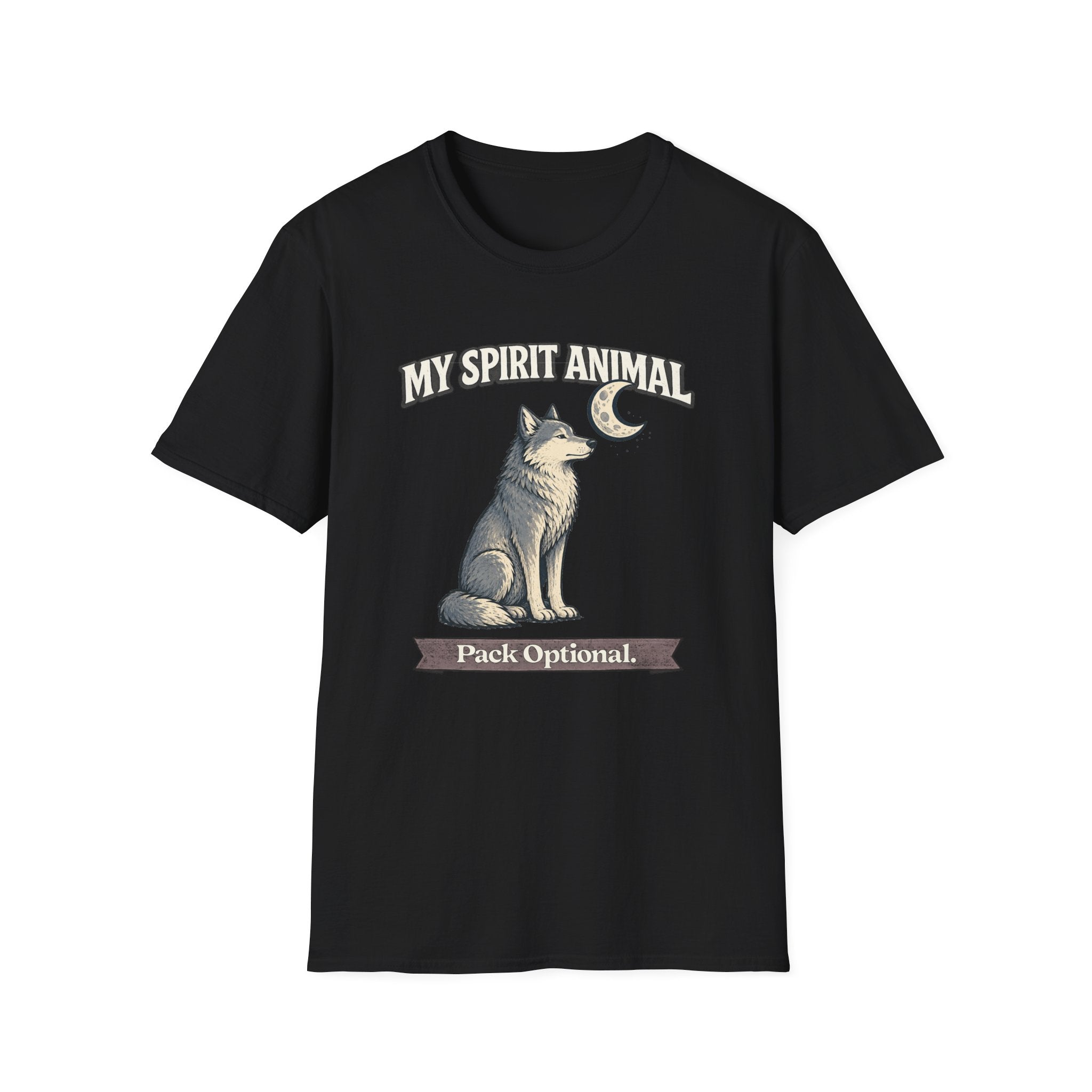 "My Spirit Animal: Wolf (Pack Optional)" T-Shirt