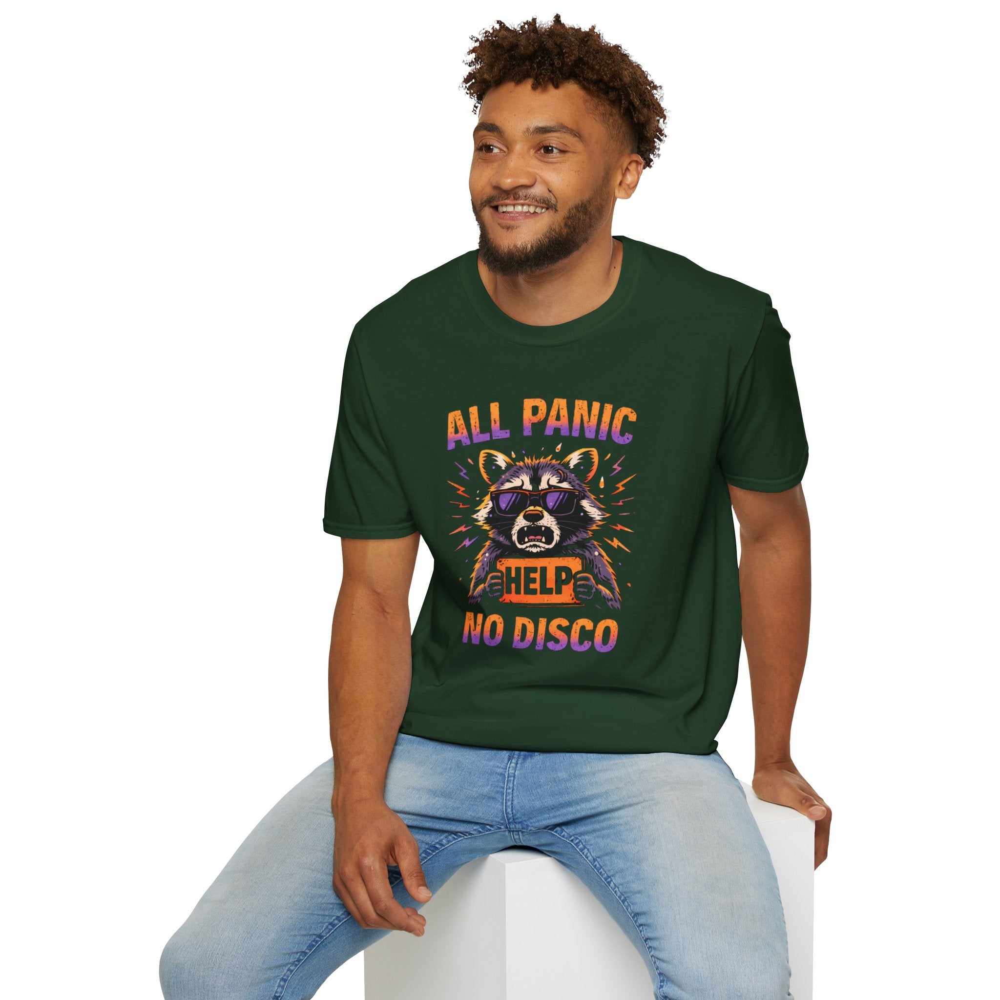 "All Panic, No Disco" Raccoon T-Shirt