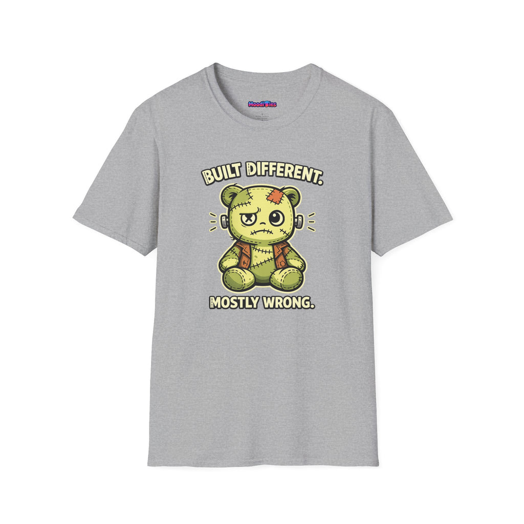 "Built Different, Mostly Wrong" Patchwork Teddy T-Shirt