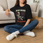 "Dead Inside, Still Queueing" Gaming Skeleton T-Shirt