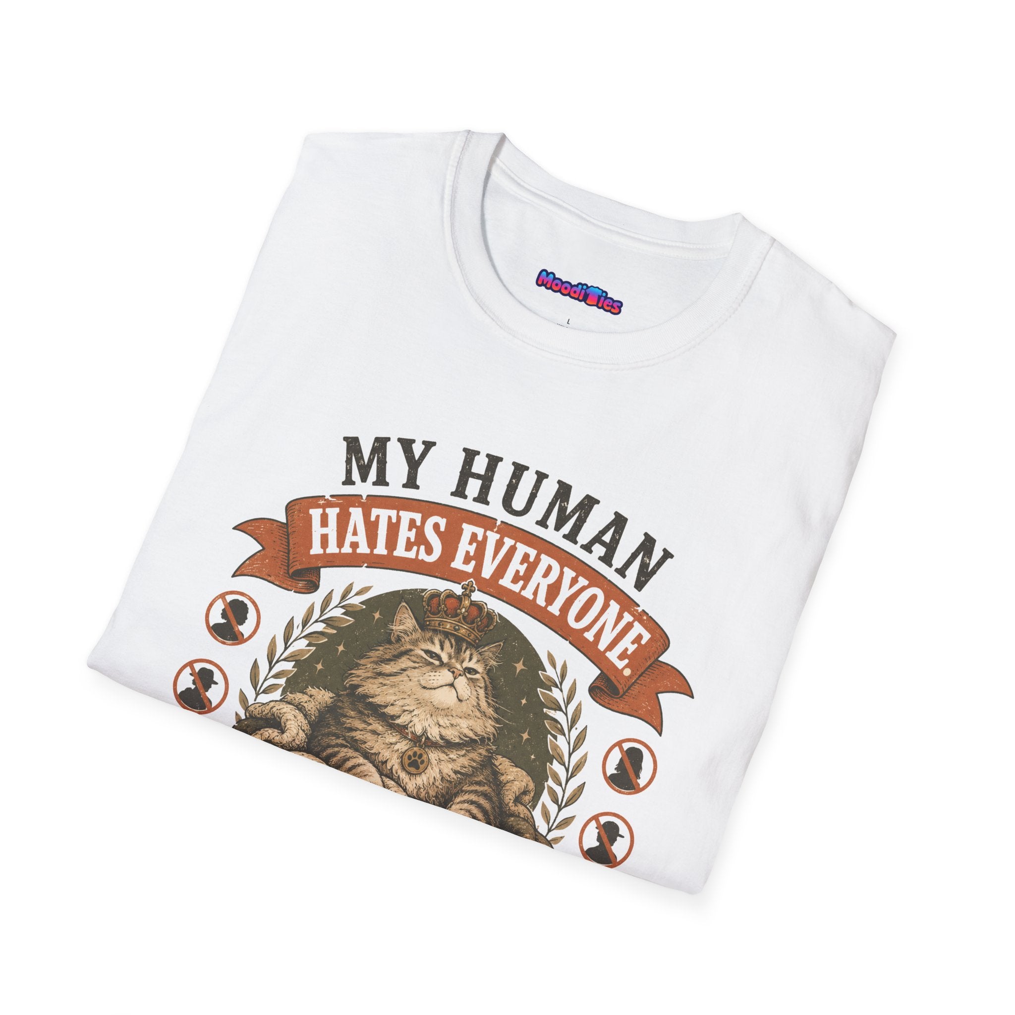 "My Human Hates Everyone." Smug Fat Cat T-Shirt