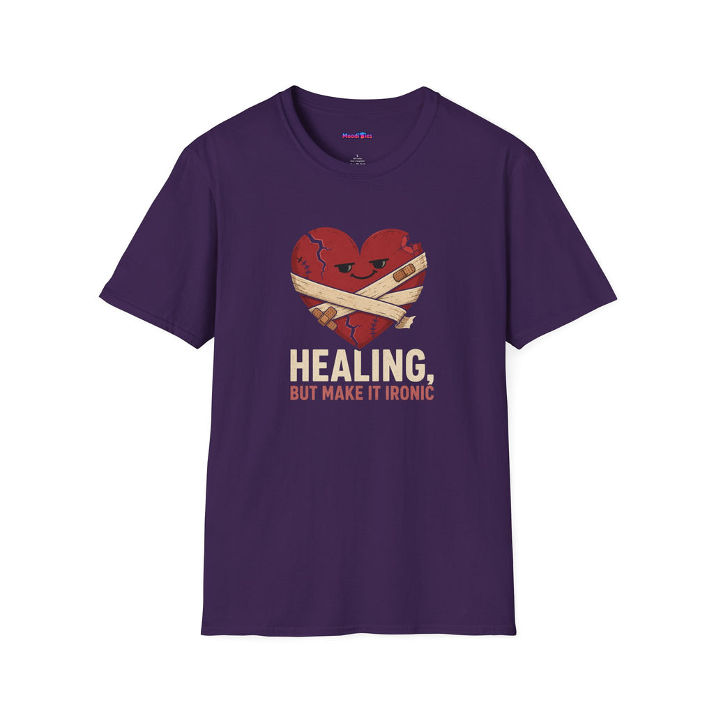 "Healing, But Make It Ironic" Bandaged Heart T-Shirt