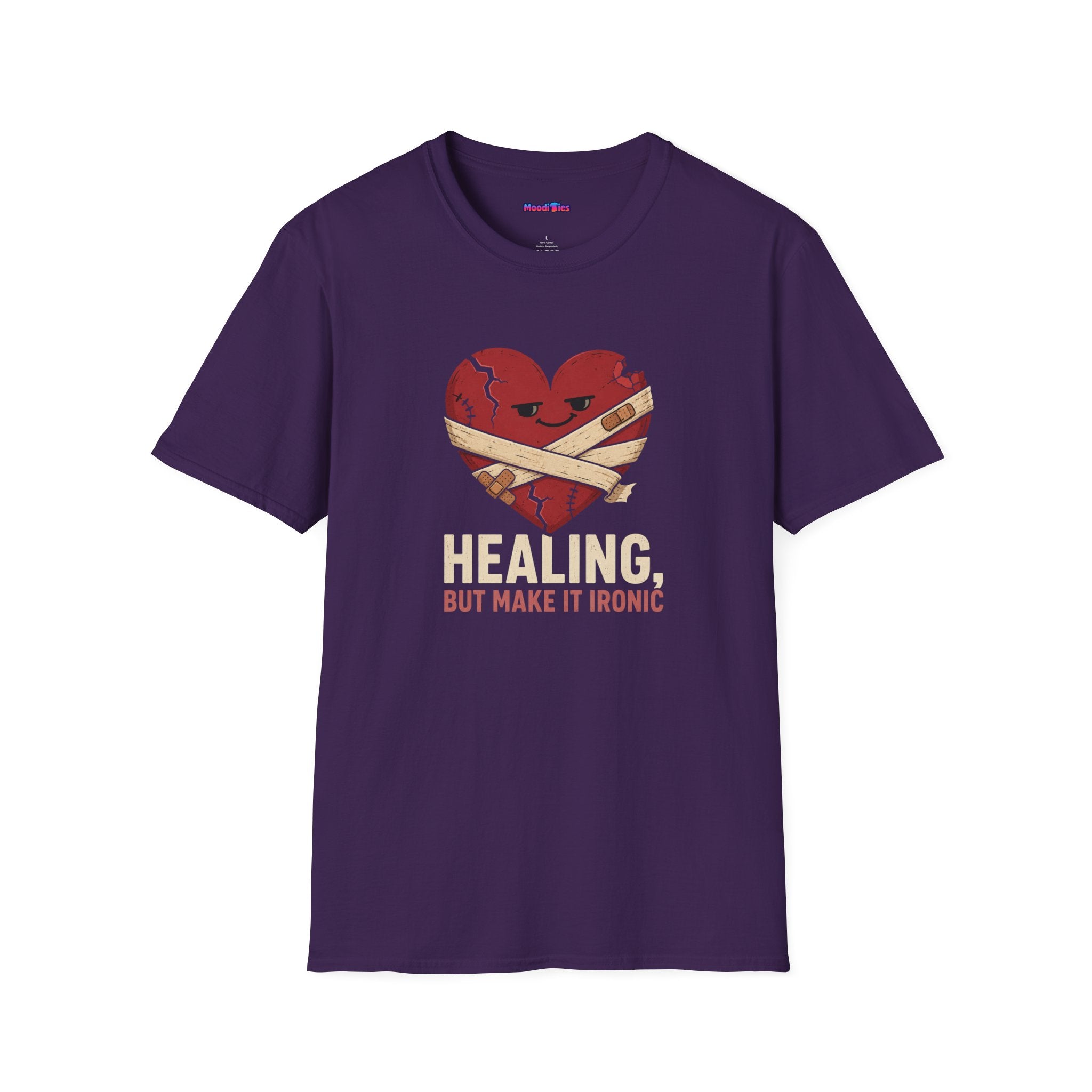 "Healing, But Make It Ironic" Bandaged Heart T-Shirt