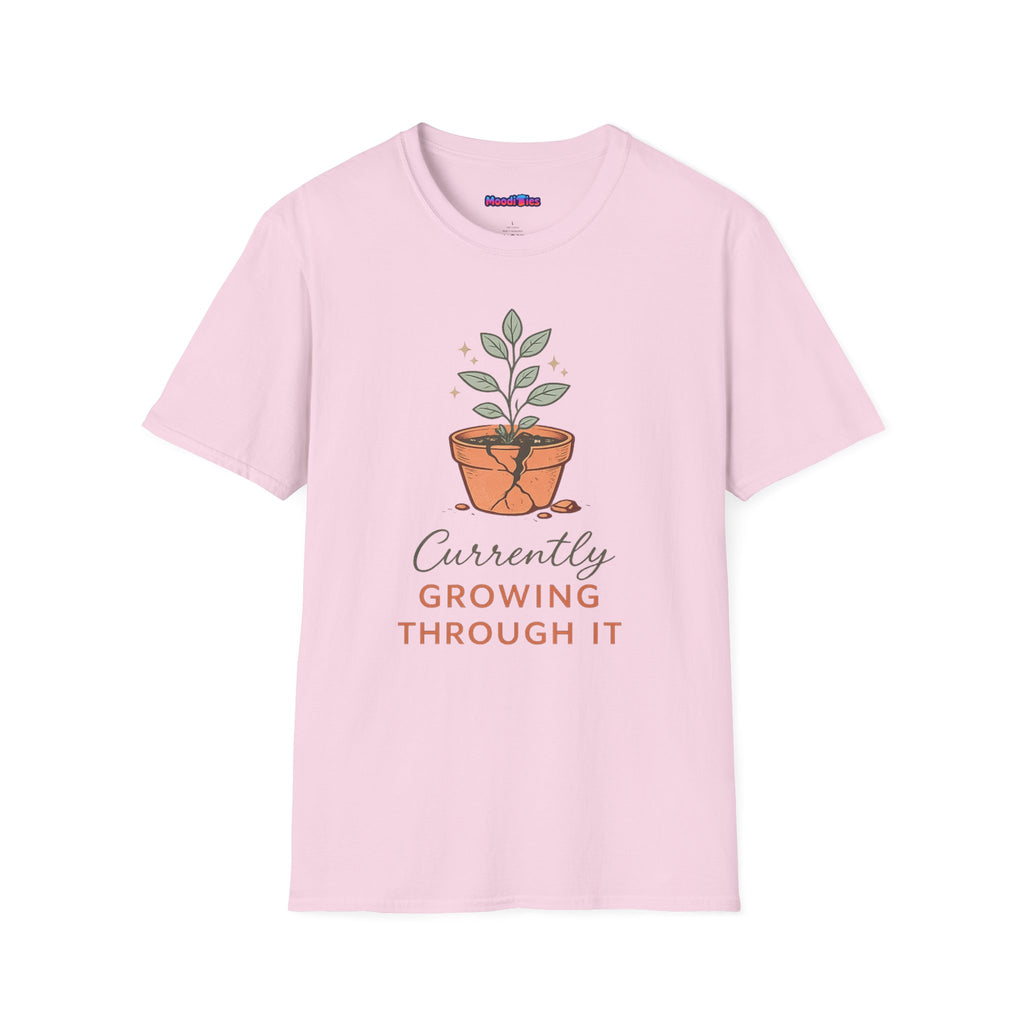 "Currently Growing Through It" Broken Potted Plant T-Shirt
