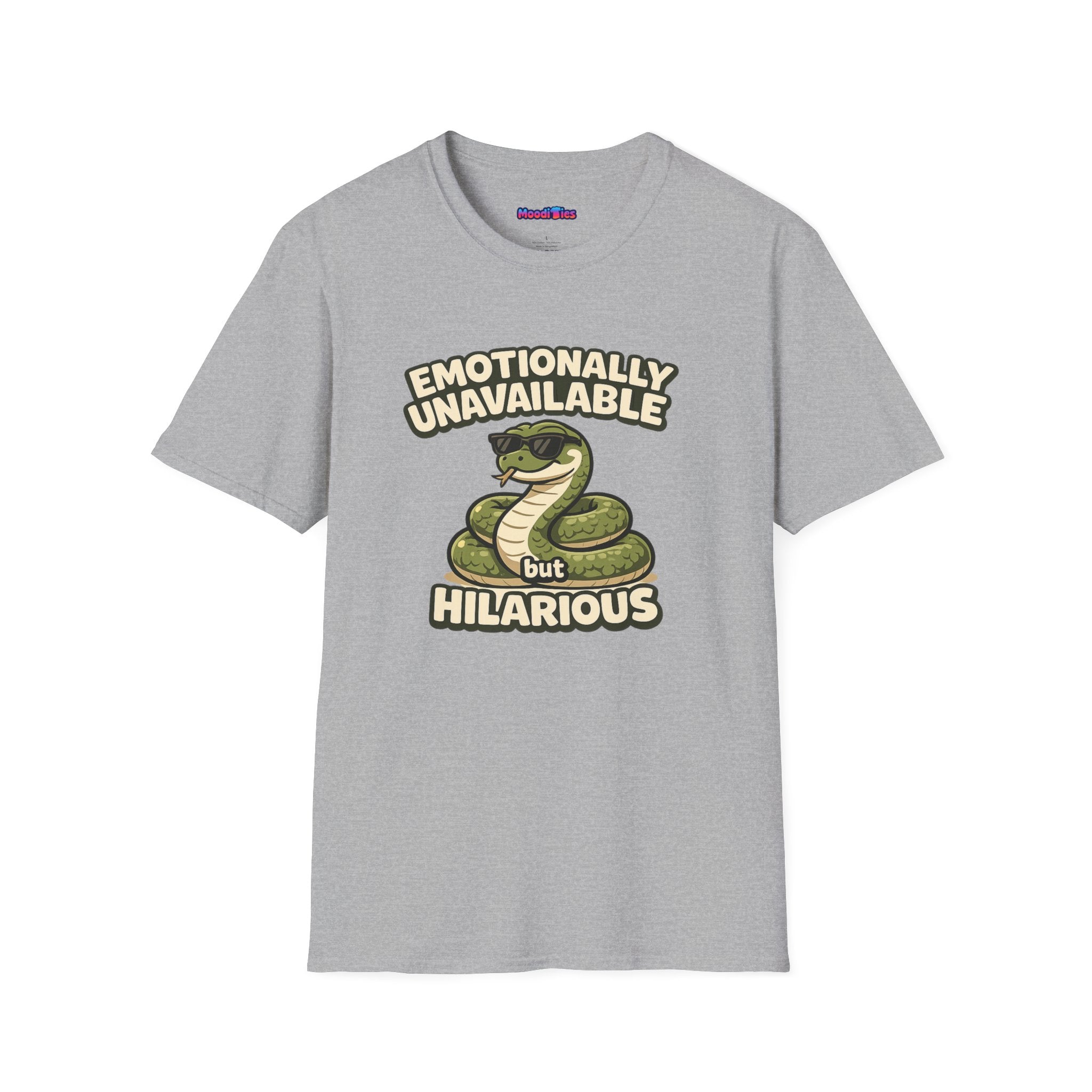 "Emotionally Unavailable But Hilarious" Snake T-Shirt