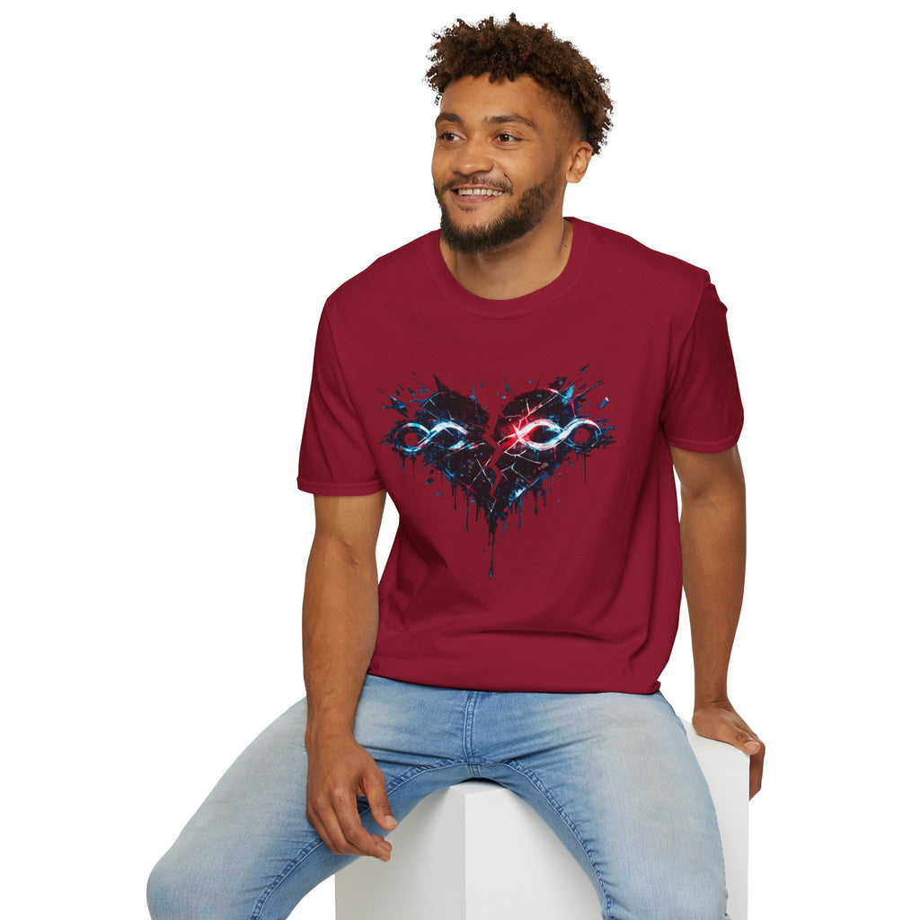 Dripping Infinity Heart Graphic T-Shirt