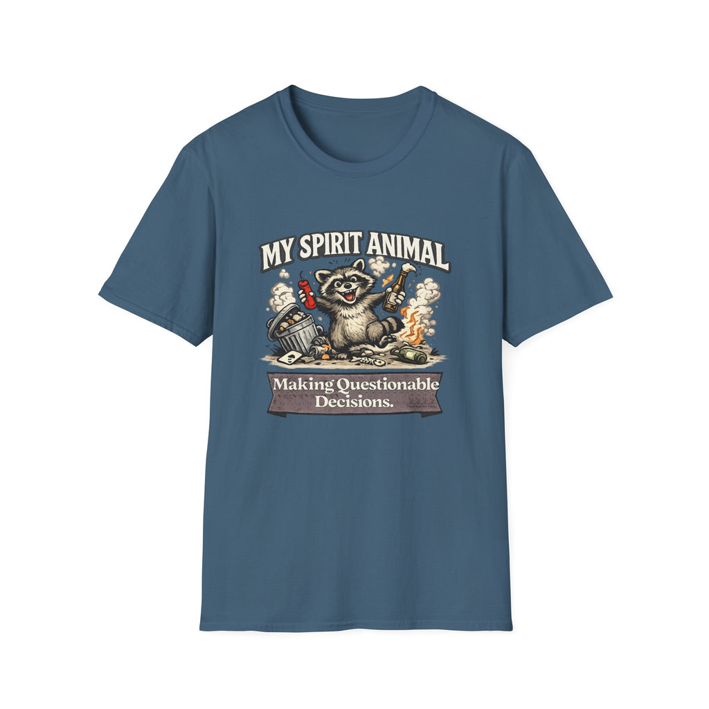 "My Spirit Animal: Raccoon (Making Questionable Decisions)" T-Shirt
