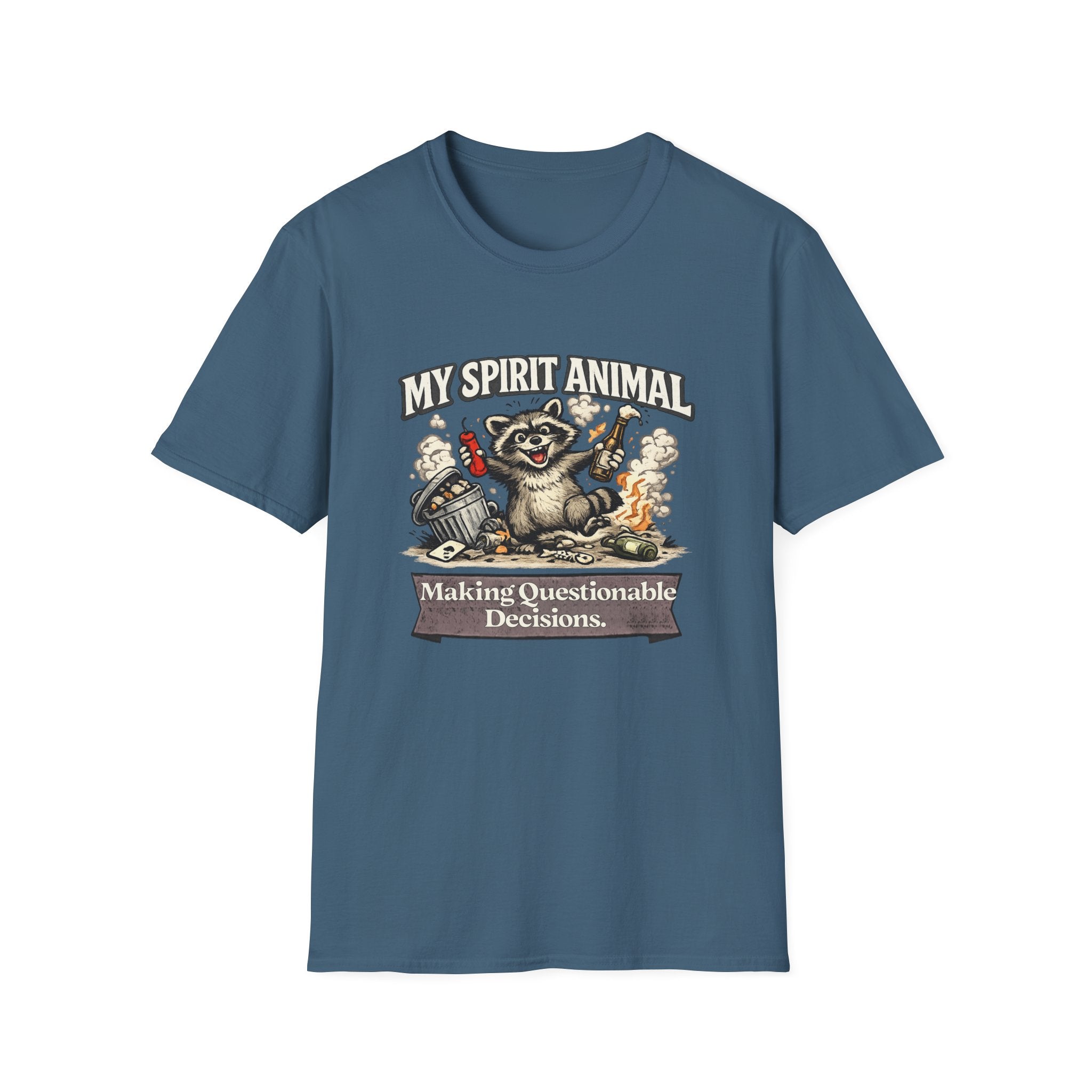 "My Spirit Animal: Raccoon (Making Questionable Decisions)" T-Shirt