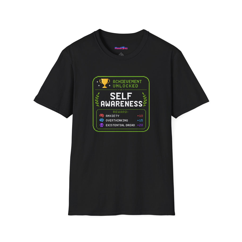 "Achievement Unlocked: Self-Awareness" Gamer Humor T-Shirt