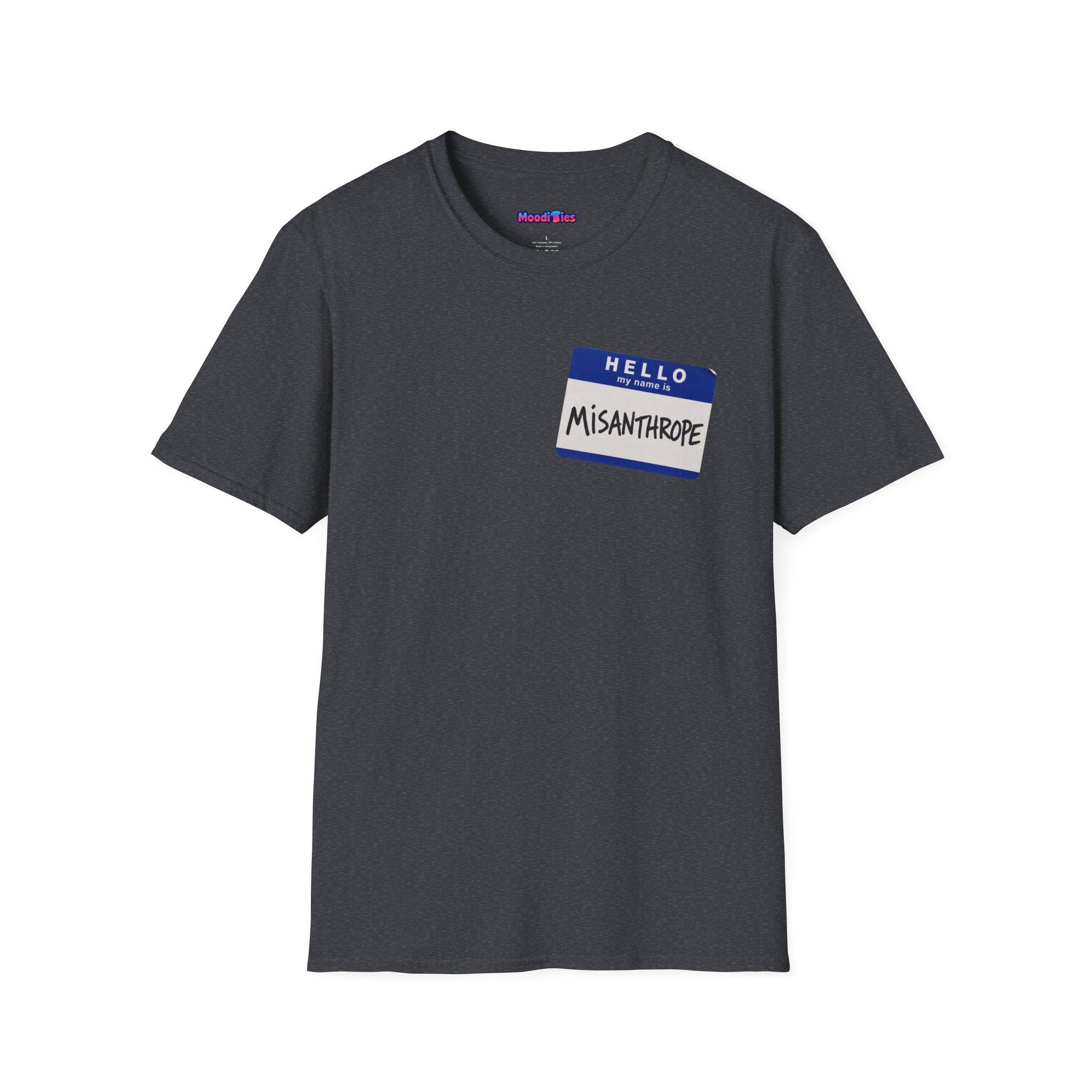 "Hello My Name Is Misanthrope" Name Tag T-Shirt — Funny Introvert Graphic Tee
