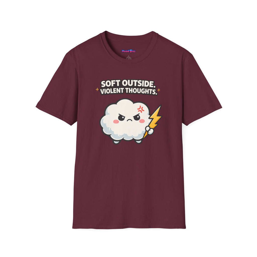 "Soft Outside. Violent Thoughts" Angry Cloud T-Shirt