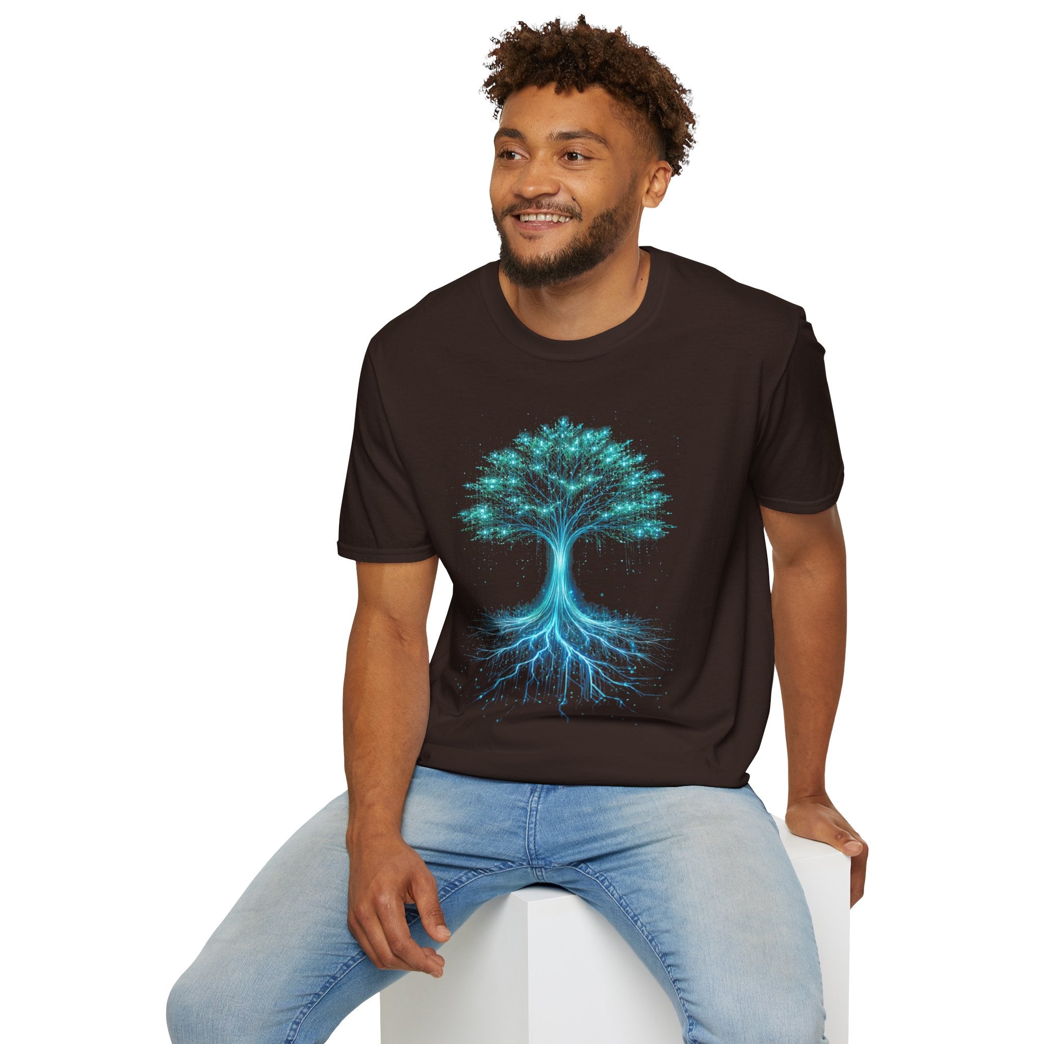 Digital Tree of Life (Blue) Graphic T-Shirt