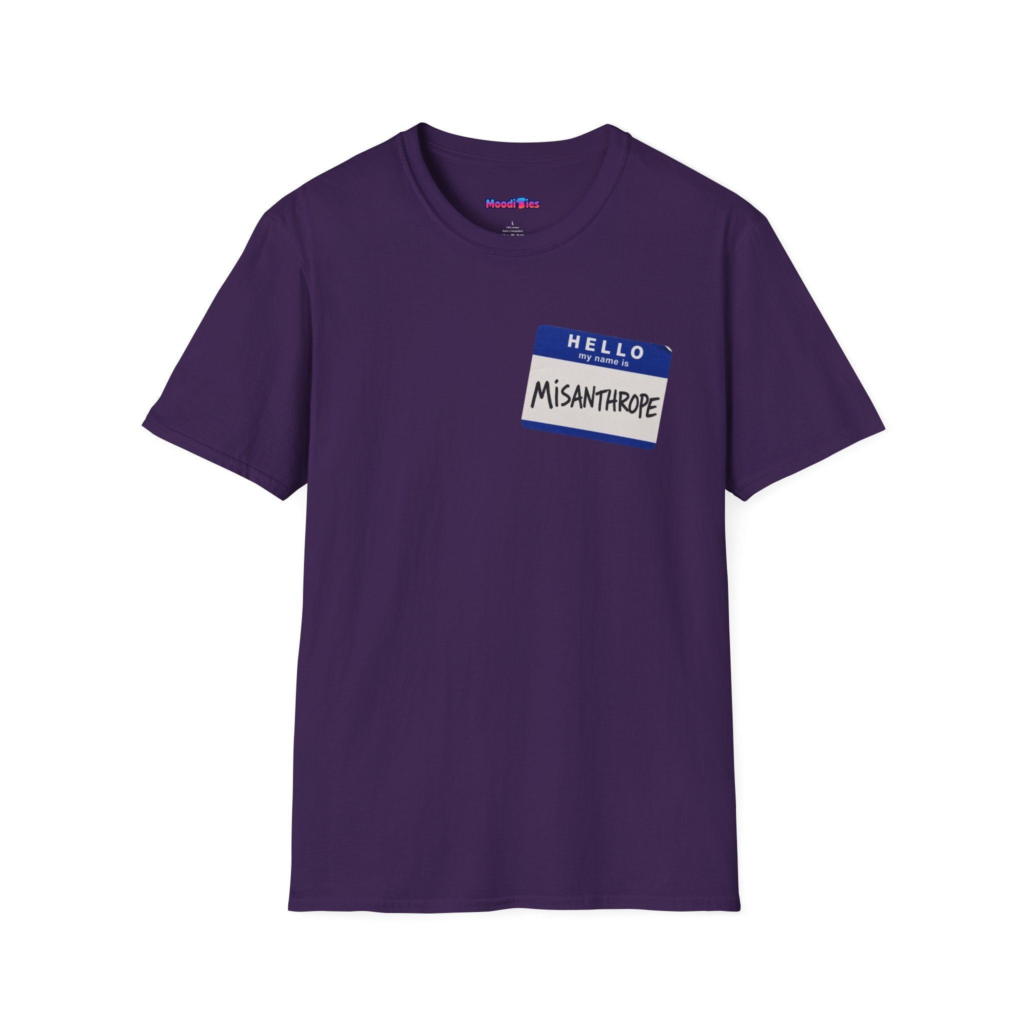 "Hello My Name Is Misanthrope" Name Tag T-Shirt — Funny Introvert Graphic Tee