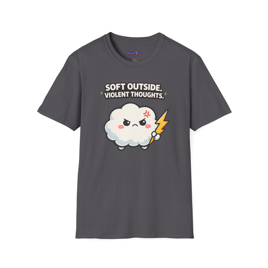 "Soft Outside. Violent Thoughts" Angry Cloud T-Shirt