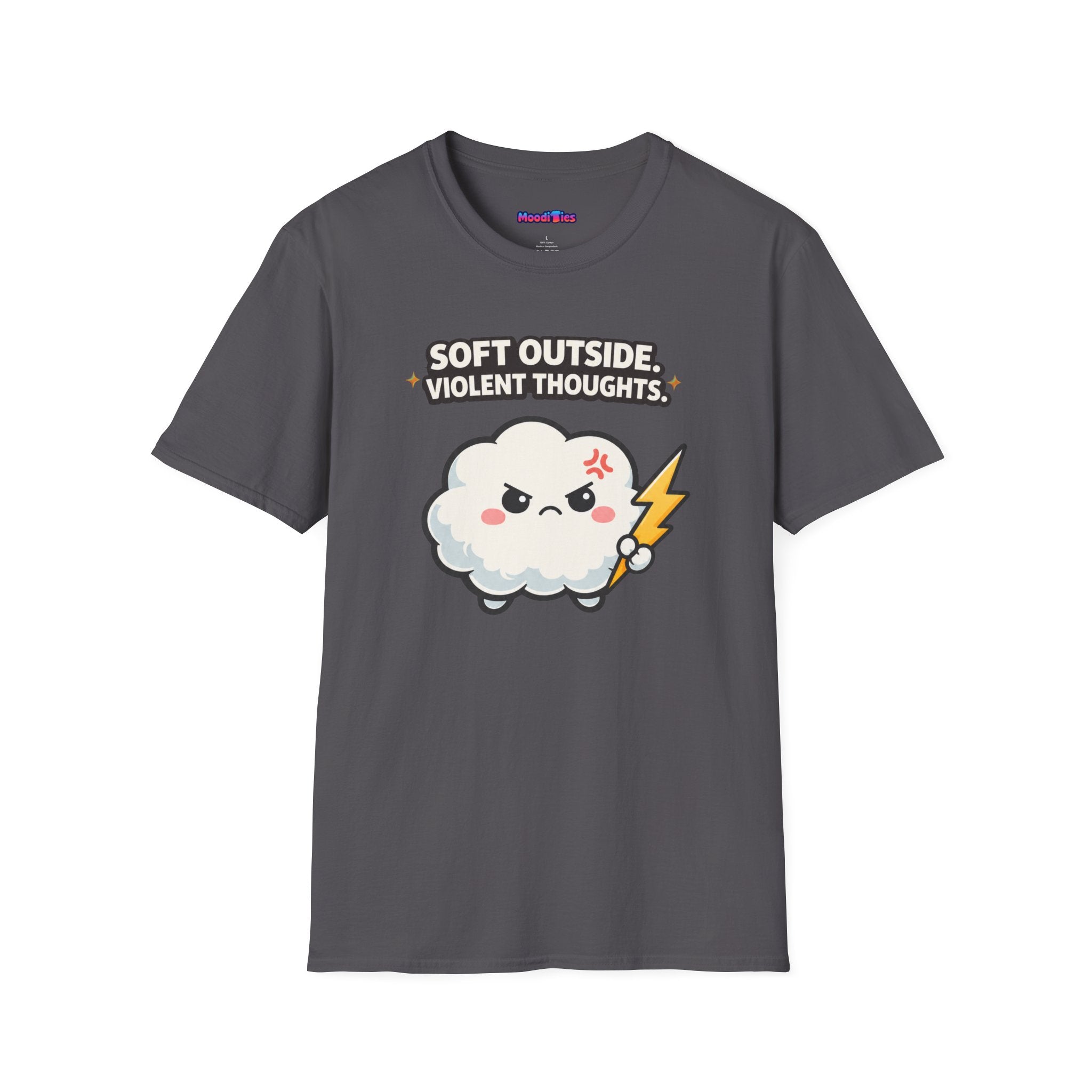 "Soft Outside. Violent Thoughts" Angry Cloud T-Shirt