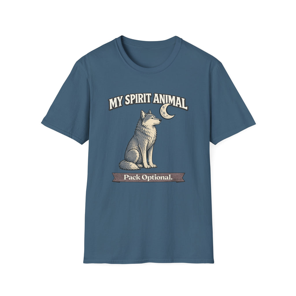"My Spirit Animal: Wolf (Pack Optional)" T-Shirt