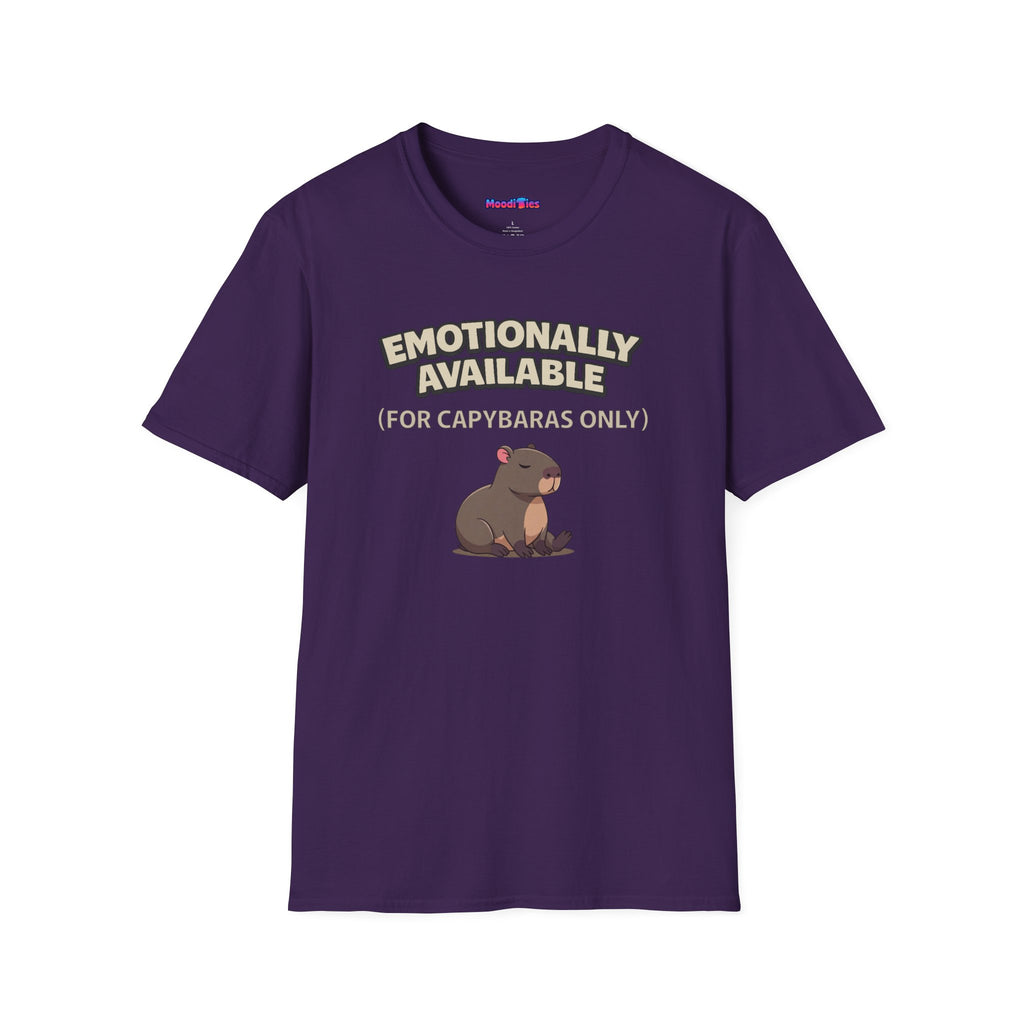 "Emotionally Available (For Capybaras Only)” Capybara T-Shirt