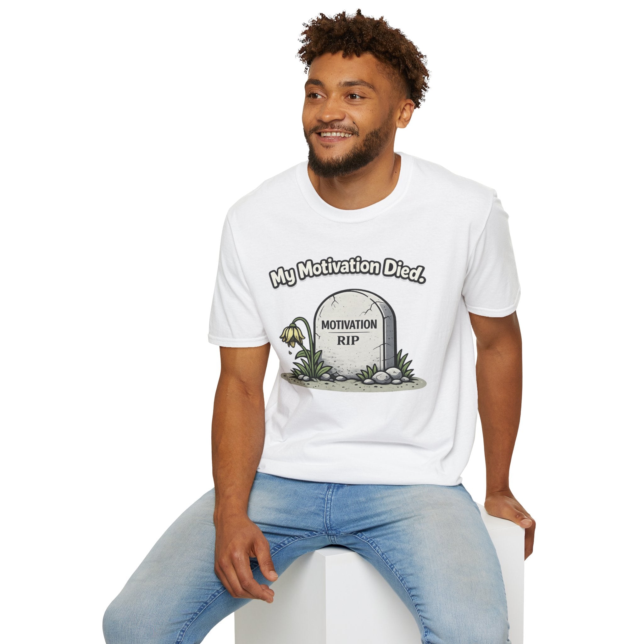 "My Motivation Died" Tombstone T-Shirt