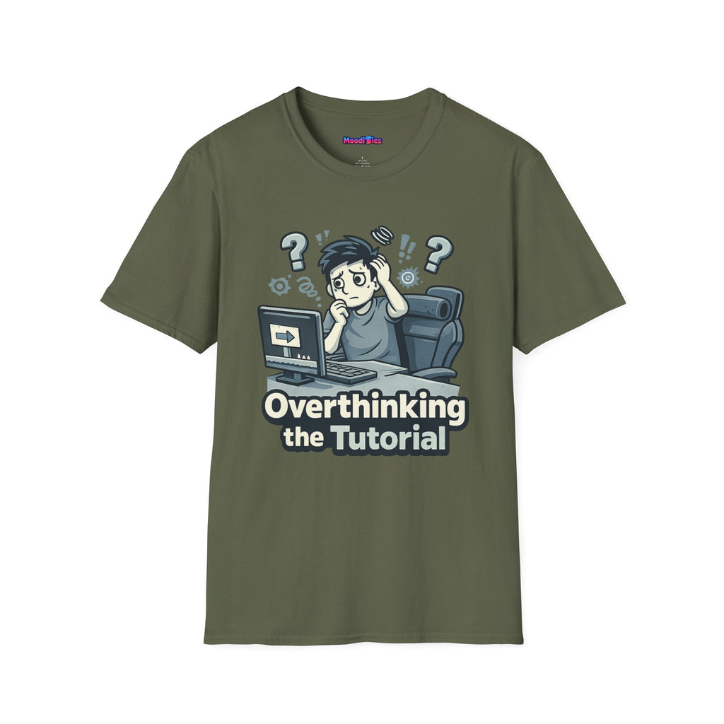 "Overthinking the Tutorial" Gamer Graphic T‑Shirt
