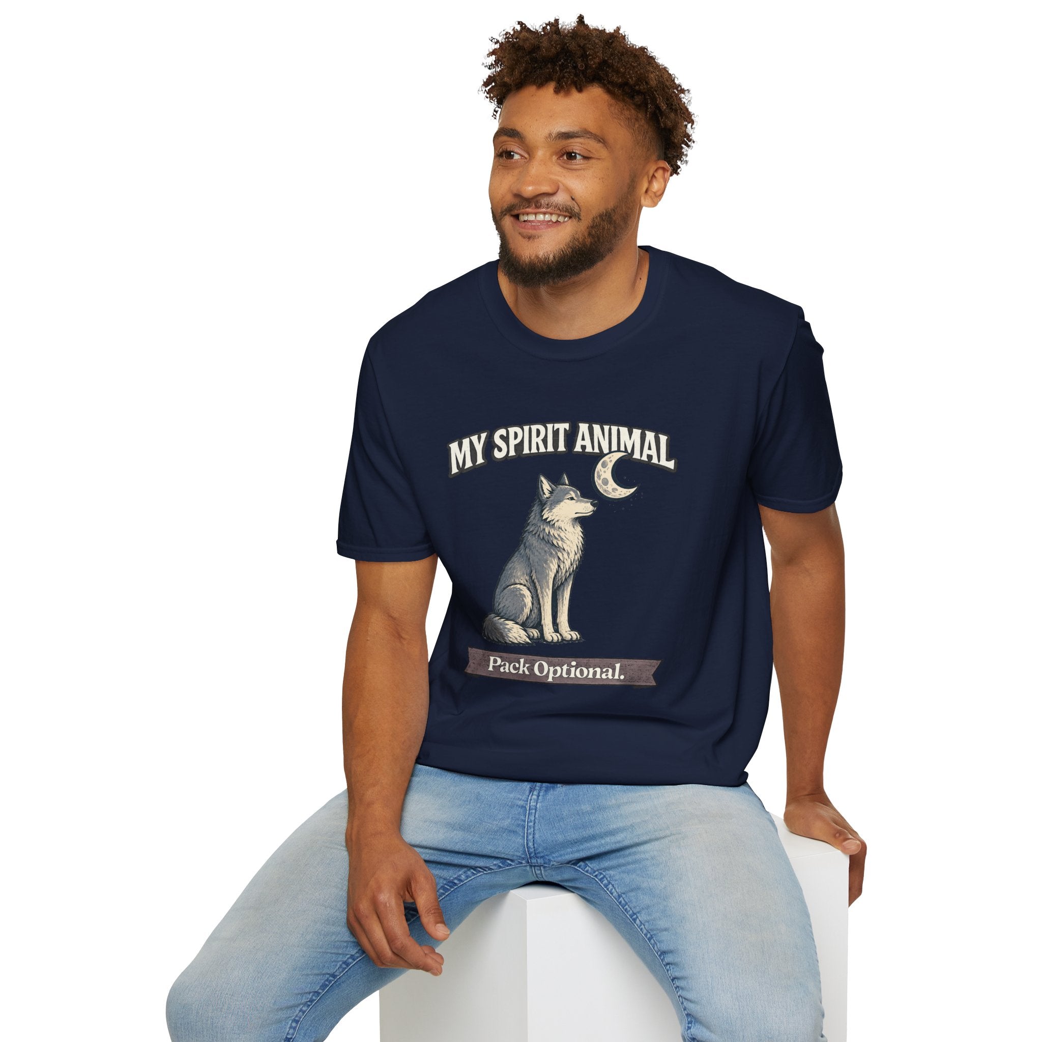 "My Spirit Animal: Wolf (Pack Optional)" T-Shirt