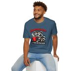 "Overstimulated & Armed with Sarcasm" Raccoon with Coffee T-Shirt