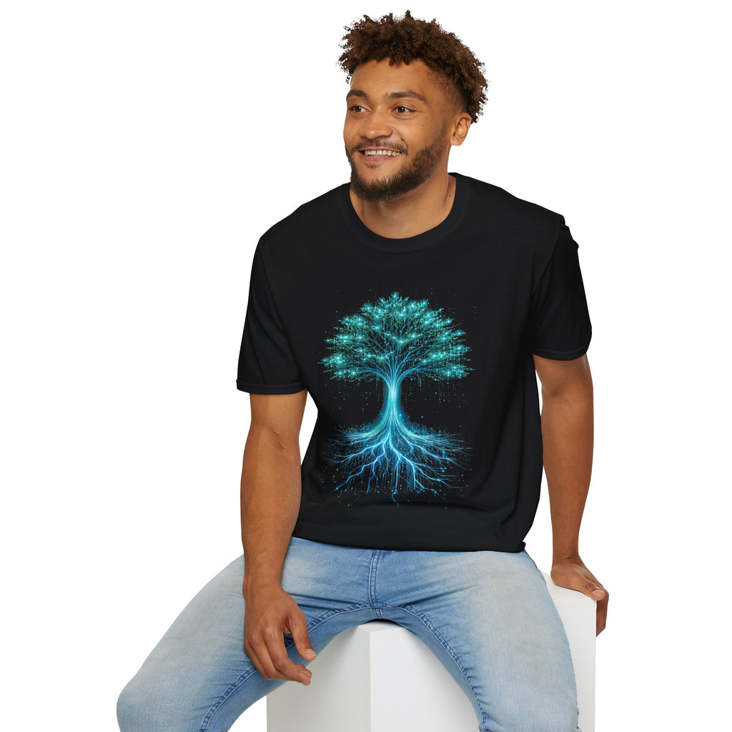 Digital Tree of Life (Blue) Graphic T-Shirt