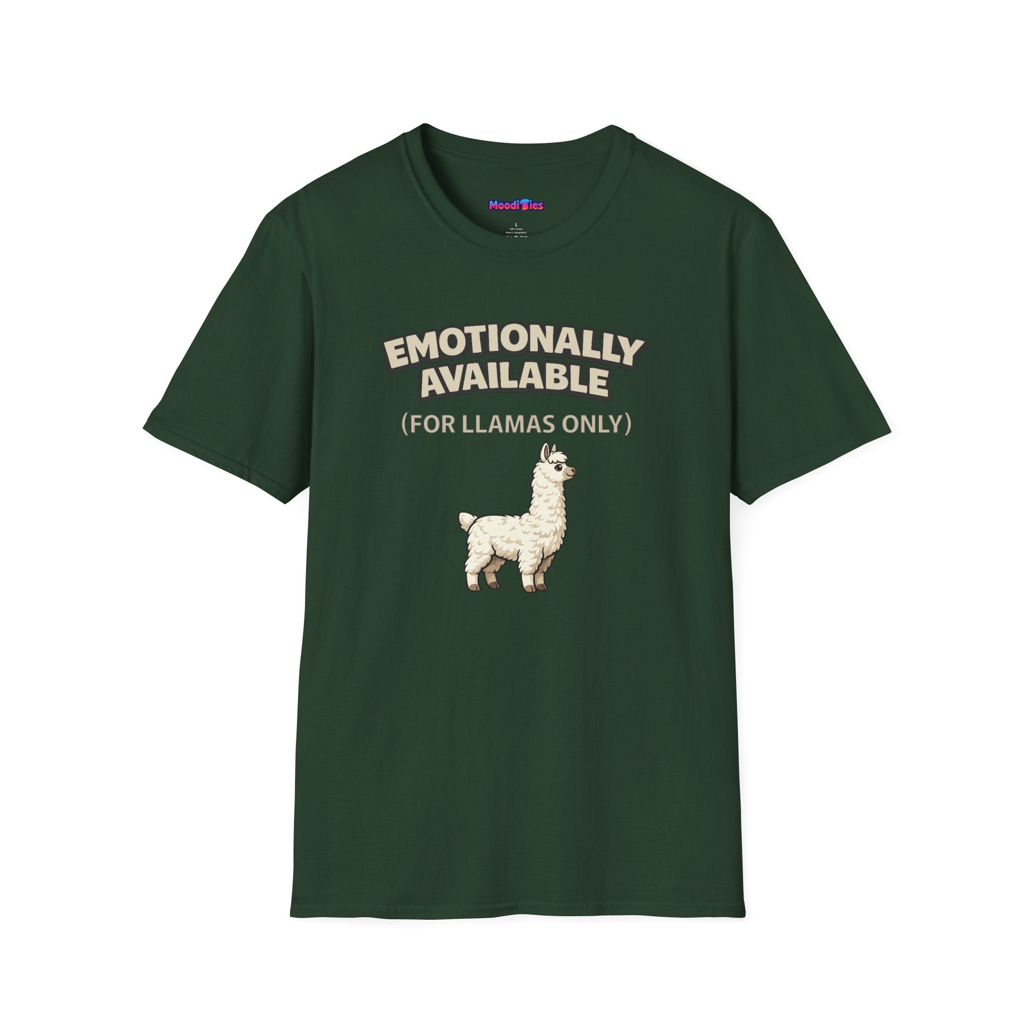 “Emotionally Available (For Llamas Only)” Cute Llama T-Shirt