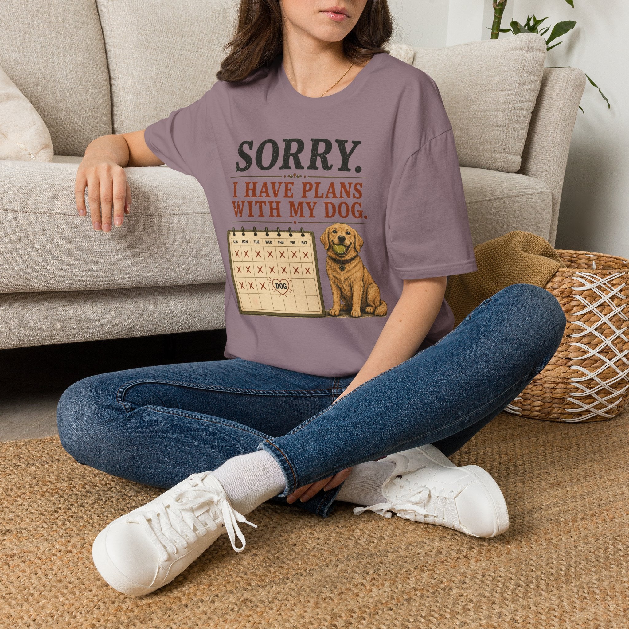 "Sorry. I Have Plans With My Dog." Happy Dog T-Shirt