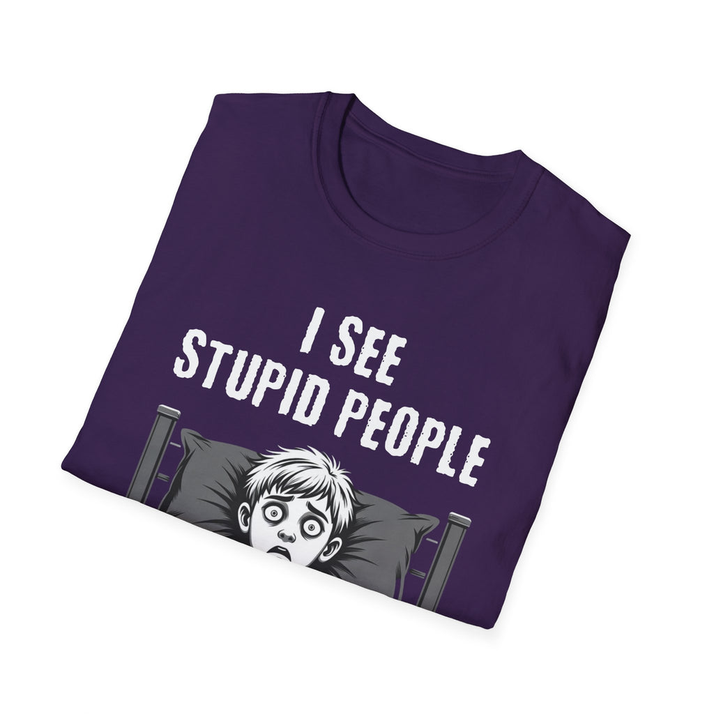 "I See Stupid People" Spooked Boy T-Shirt