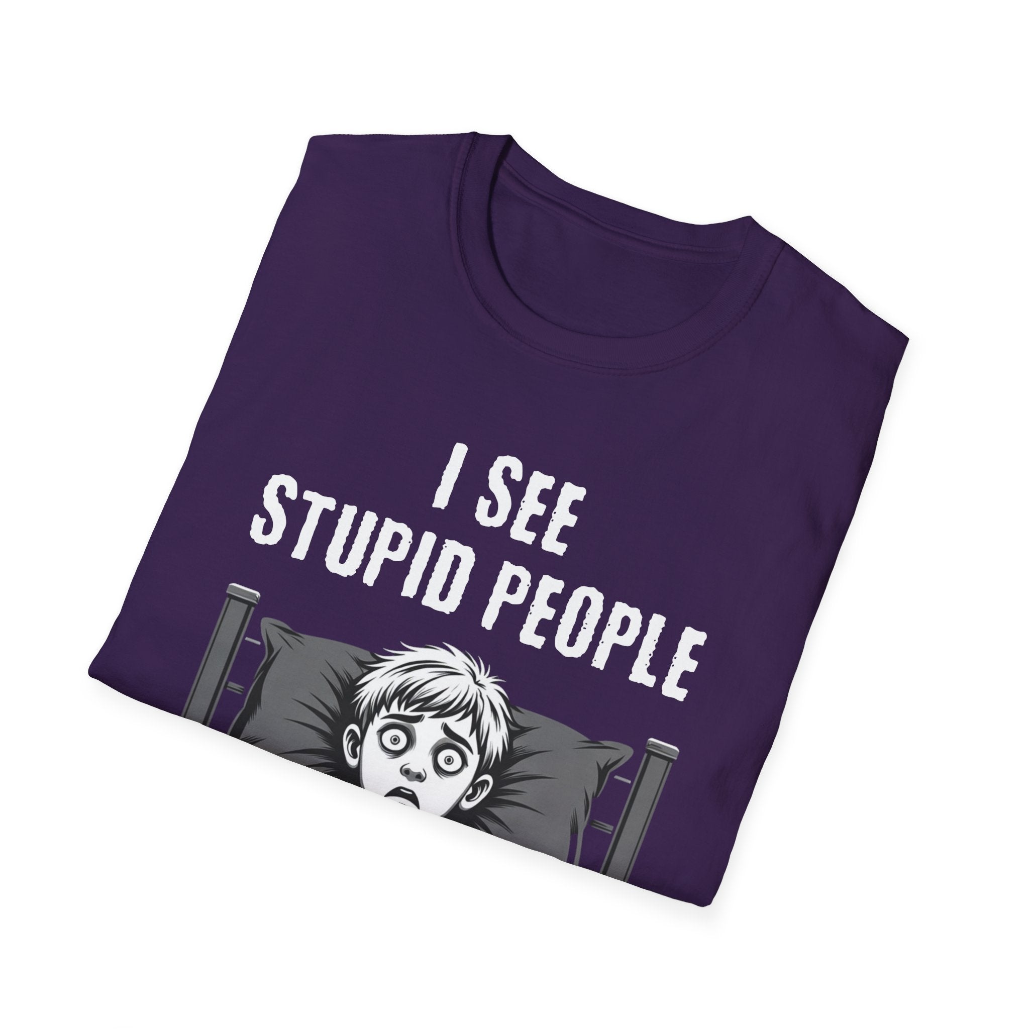 "I See Stupid People" Spooked Boy T-Shirt