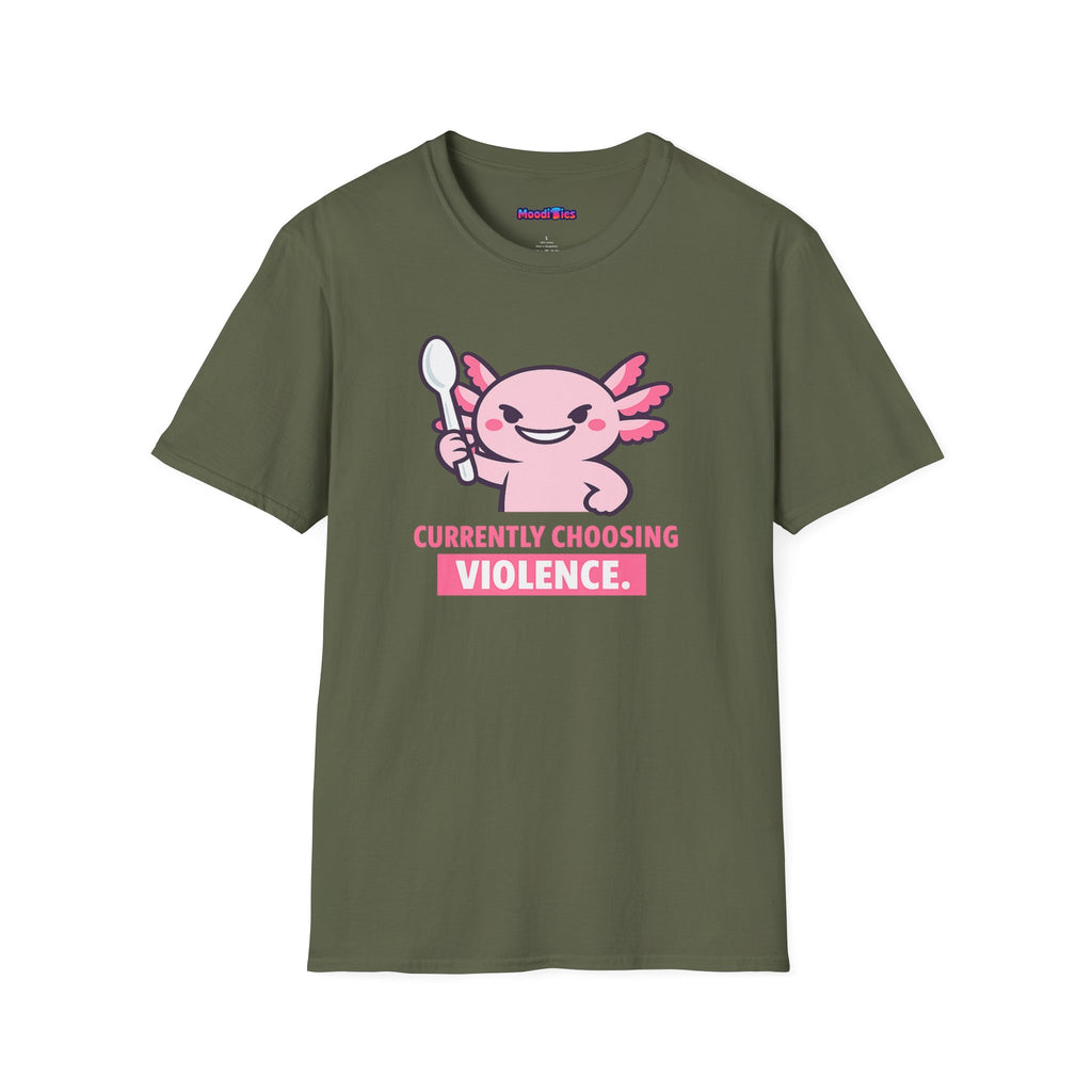 "Currently Choosing Violence" Axolotl T-Shirt