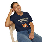 "Emotionally Available (For Cats Only)" Cat Playing with Yarn T-Shirt