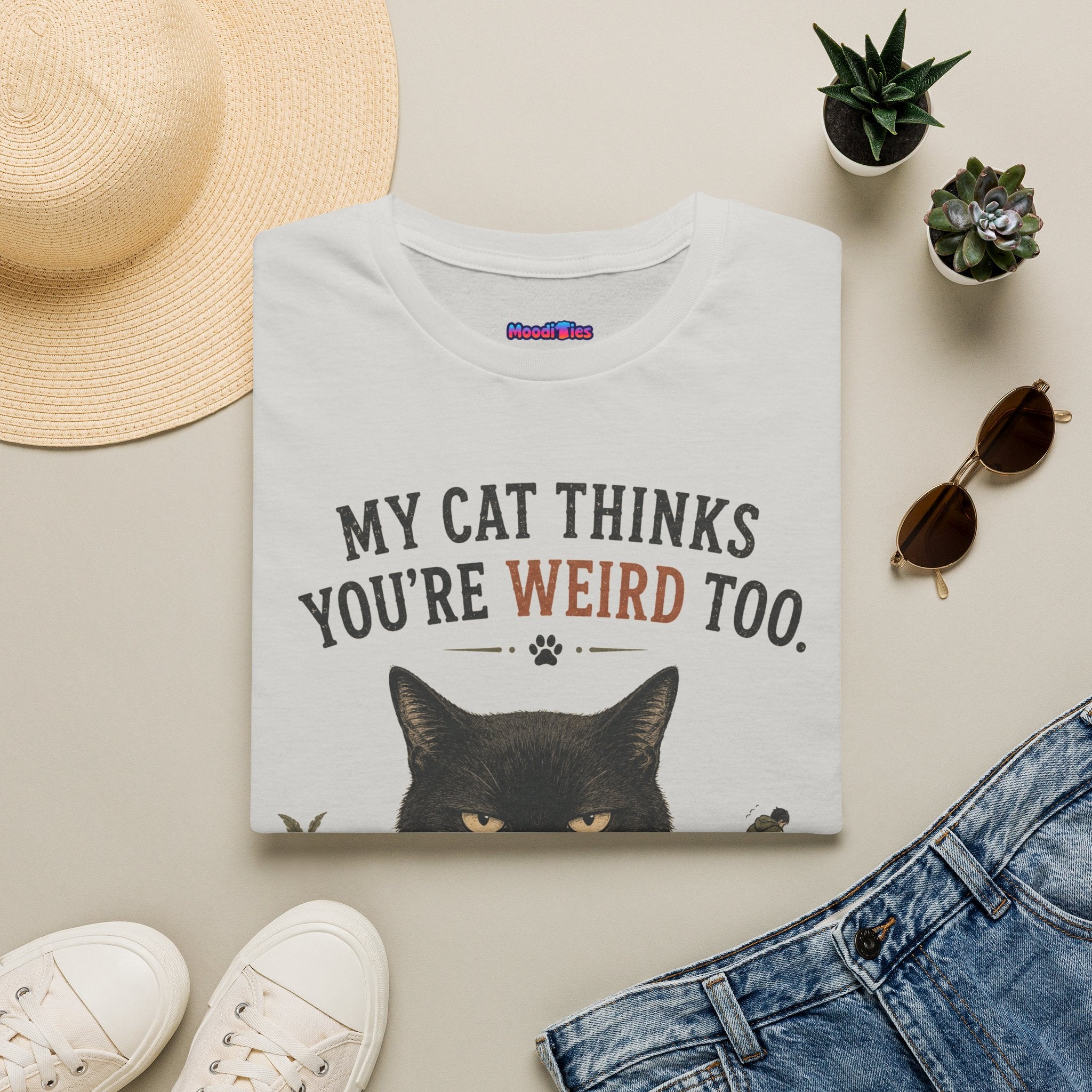 "My Cat Thinks You're Weird Too." Grumpy Cat T-Shirt