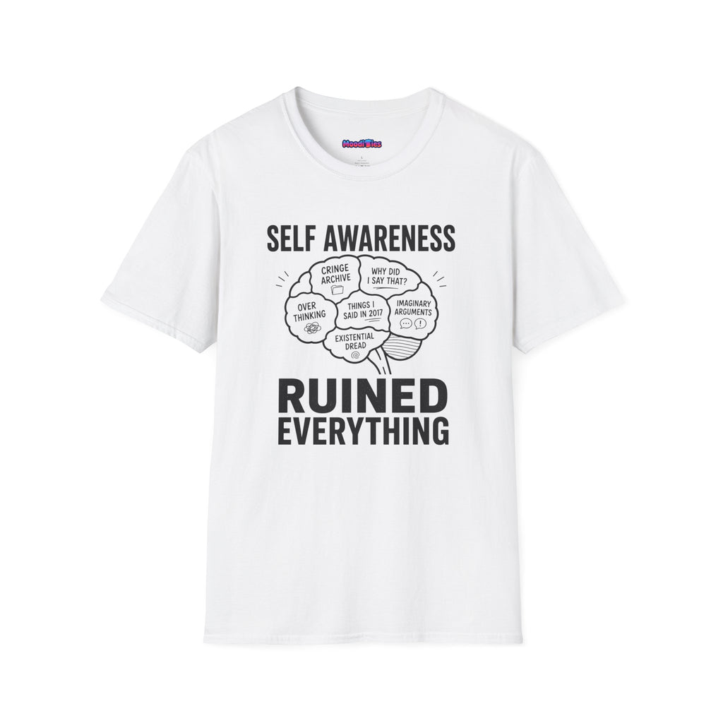 "Self-Awareness Ruined Everything" Brain Map T-Shirt
