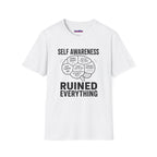 "Self-Awareness Ruined Everything" Brain Map T-Shirt