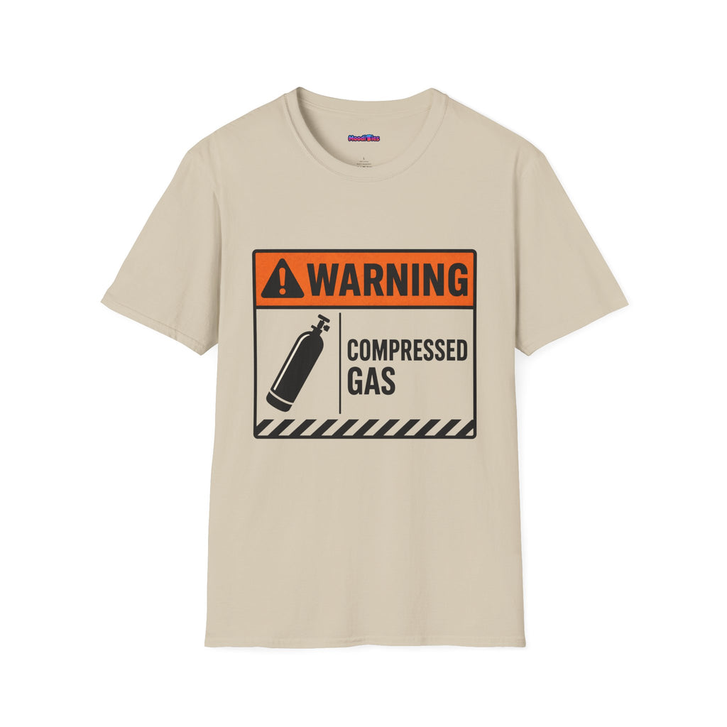 "Warning: Compressed Gas" Warning Sign T-Shirt
