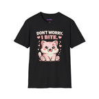 "Don't Worry, I Bite." Fanged Kawaii Kitty T-Shirt