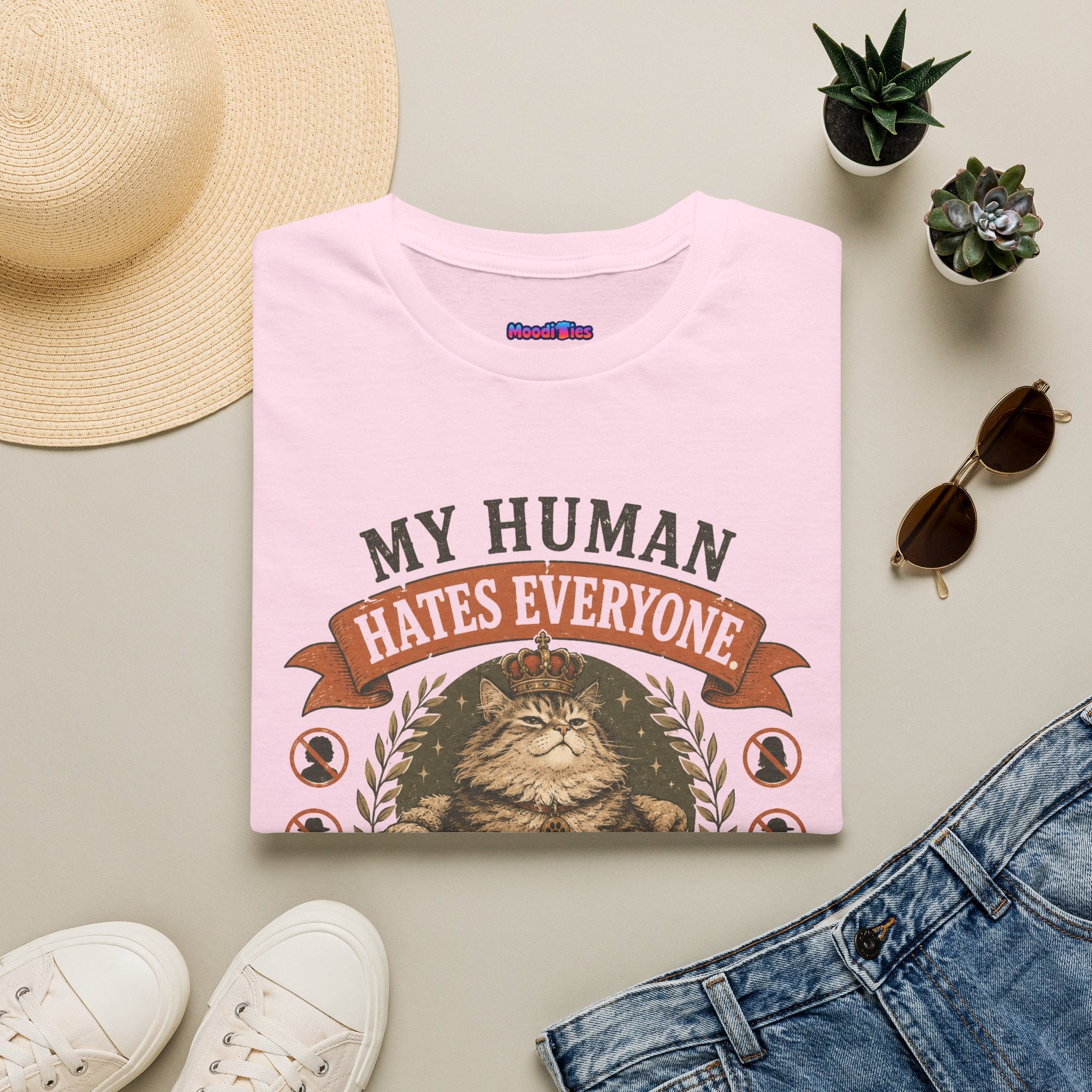 "My Human Hates Everyone." Smug Fat Cat T-Shirt