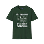 "Self-Awareness Ruined Everything" Brain Map T-Shirt