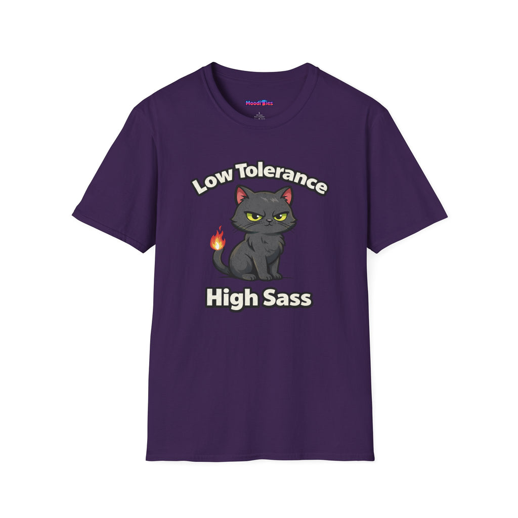"Low Tolerance, High Sass" Black Cat T-Shirt