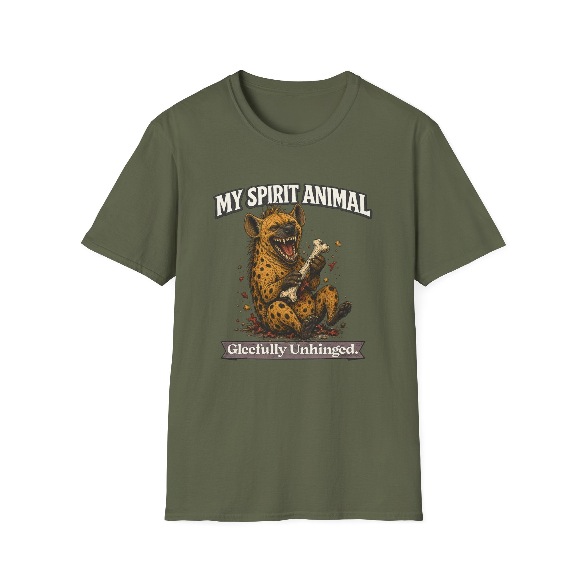 "My Spirit Animal: Hyena (Gleefully Unhinged)" T-Shirt