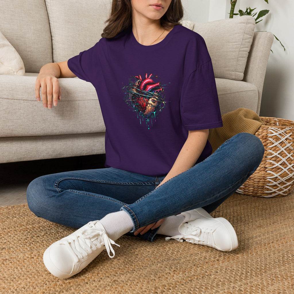 Entangled Heart T-Shirt — X-Ray Anatomical Heart Graphic Tee