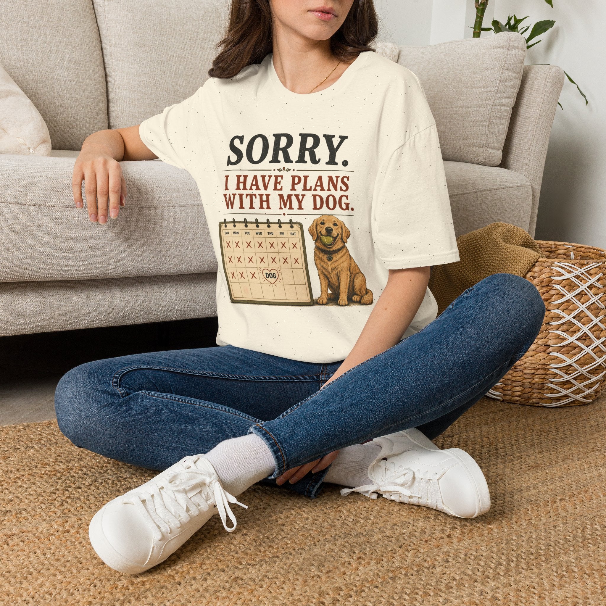 "Sorry. I Have Plans With My Dog." Happy Dog T-Shirt