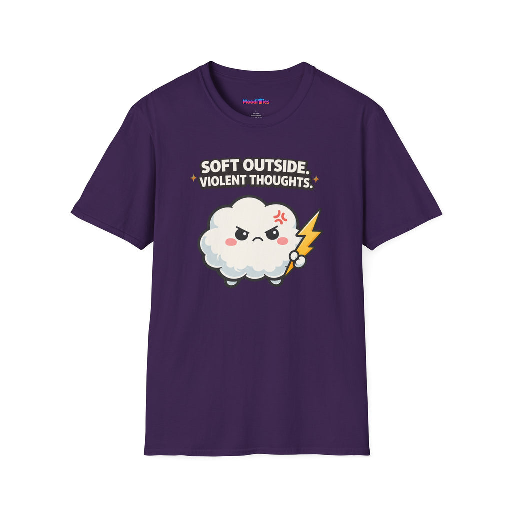 "Soft Outside. Violent Thoughts" Angry Cloud T-Shirt