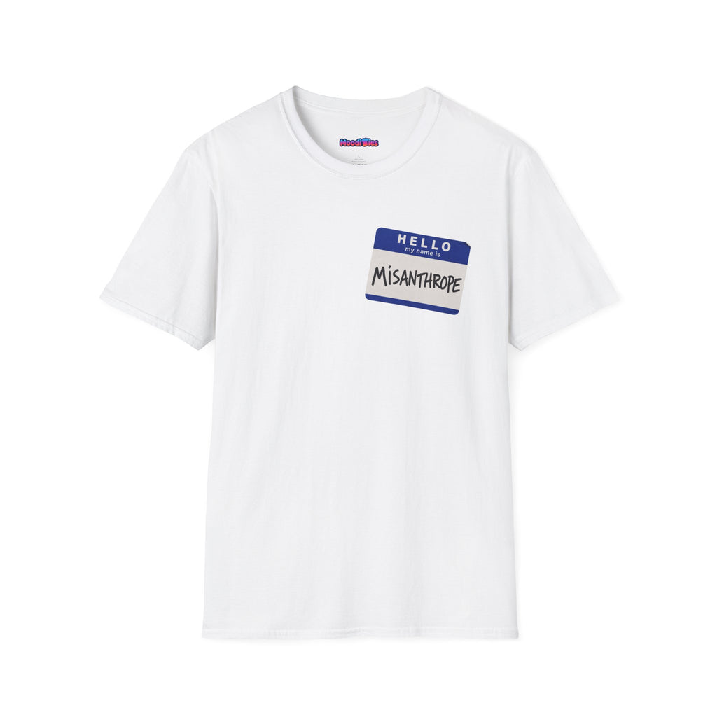 "Hello My Name Is Misanthrope" Name Tag T-Shirt — Funny Introvert Graphic Tee