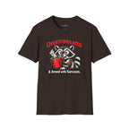 "Overstimulated & Armed with Sarcasm" Raccoon with Coffee T-Shirt
