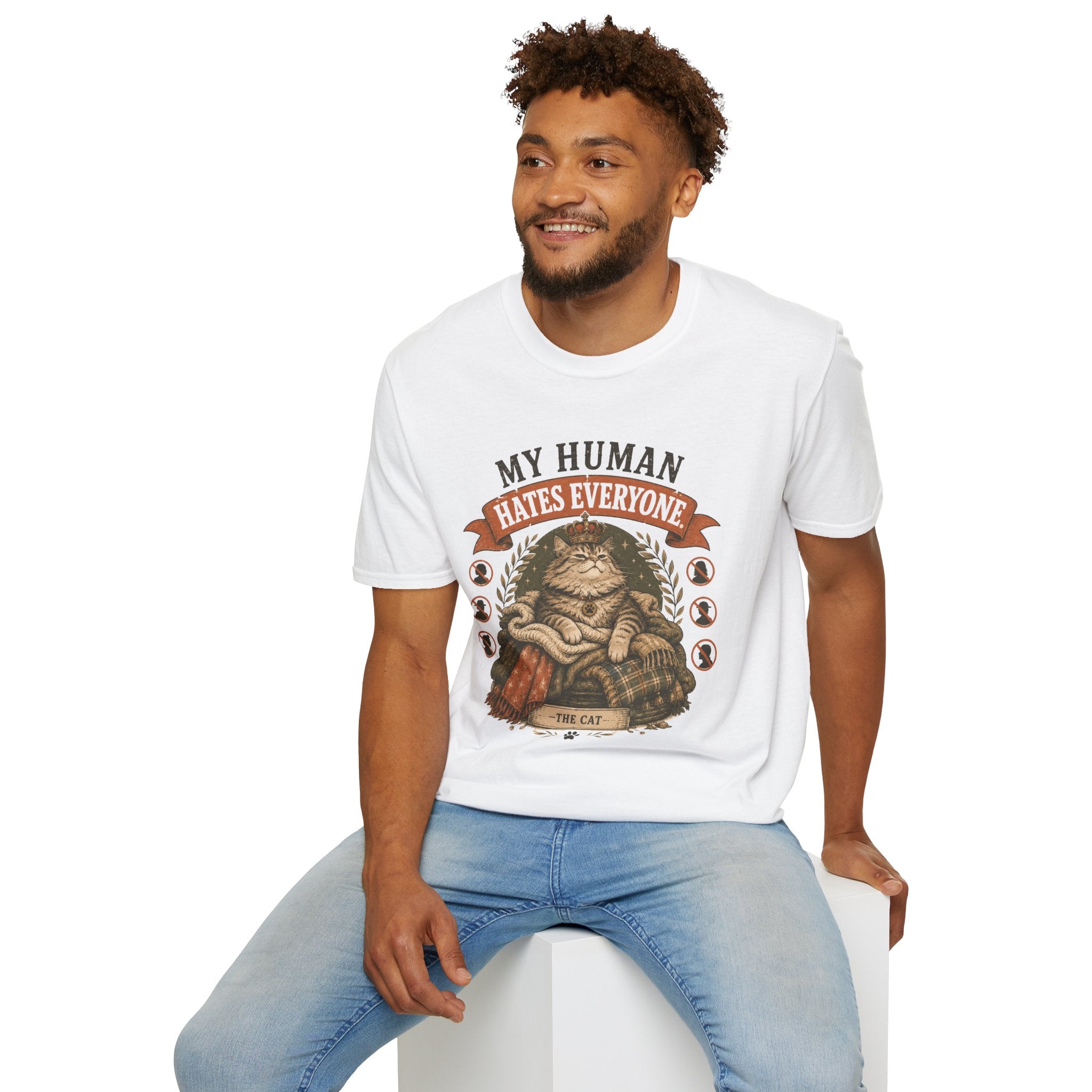 "My Human Hates Everyone." Smug Fat Cat T-Shirt