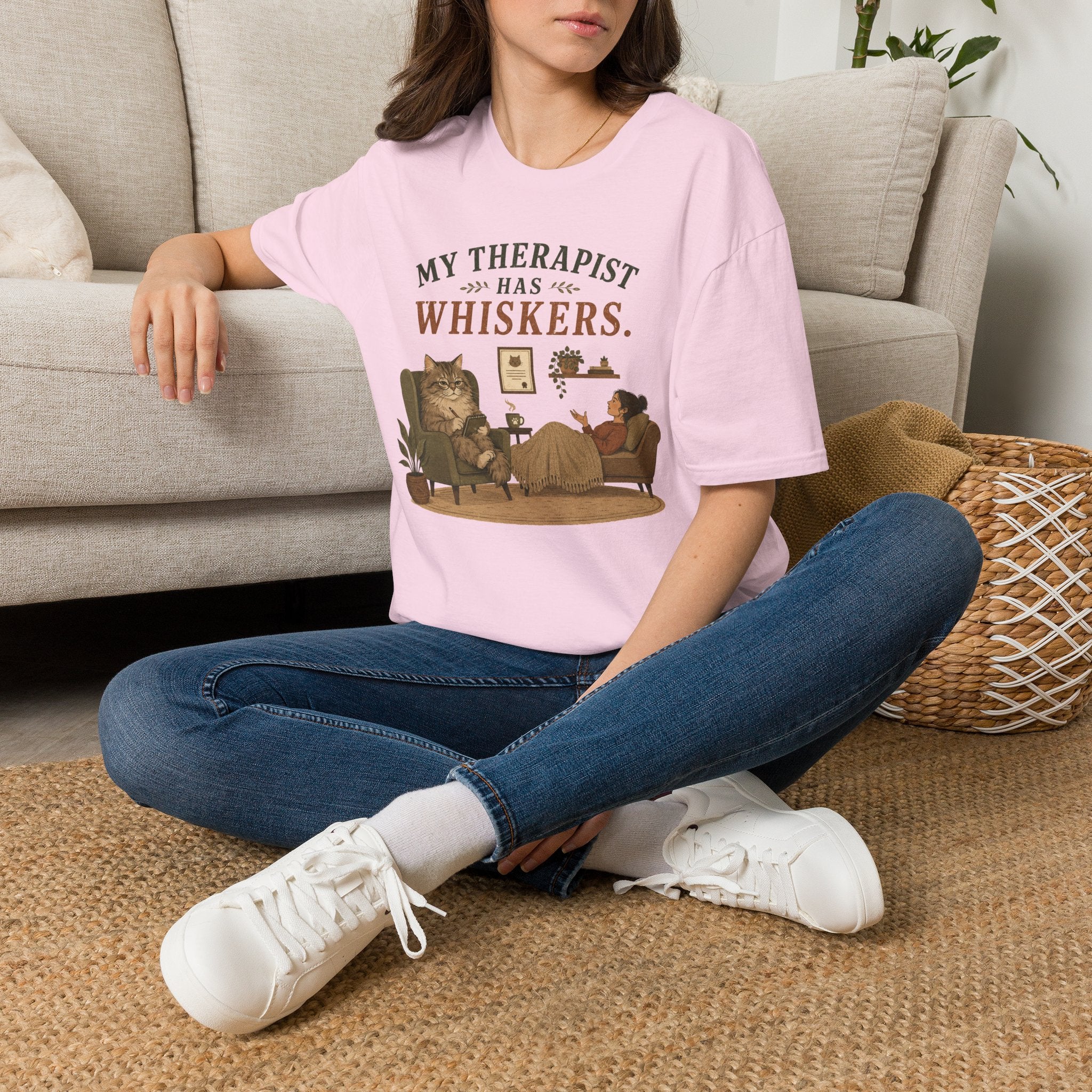 "My Therapist Has Whiskers." Therapy Cat T-Shirt